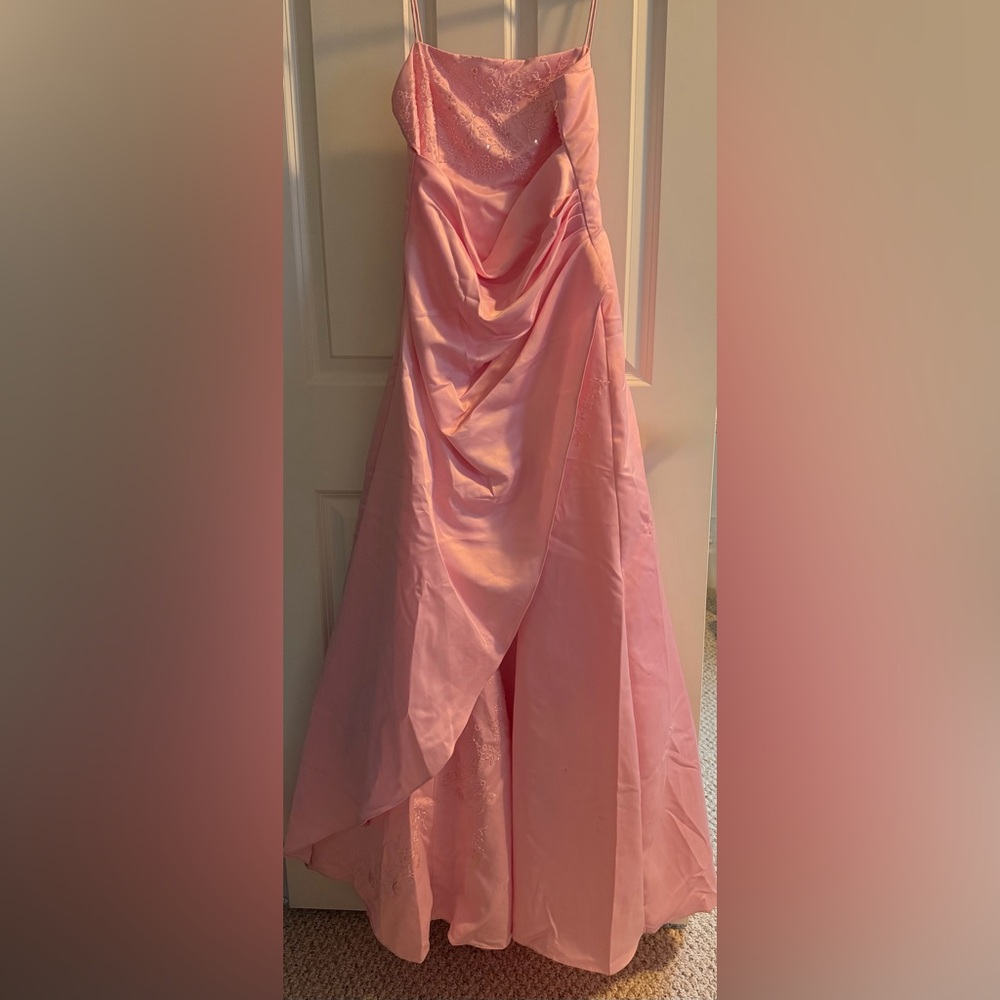 City Triangles Pink Satin Maxi Skirt